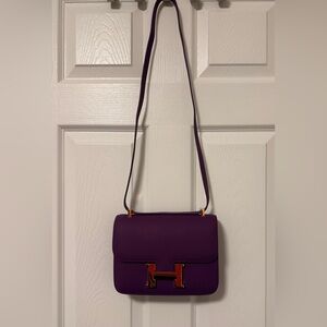 Elegant Epson Leather Purple Handbag